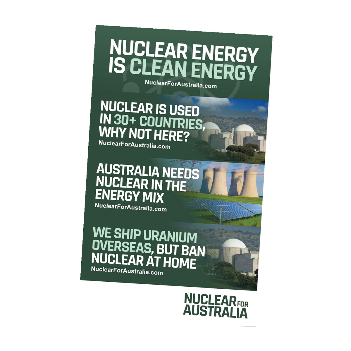 Nuclear for Australia Bumper Sticker 4 Pack